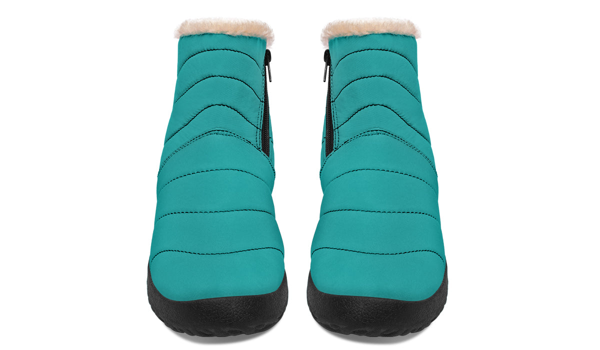 Pennyroyal Teal Faux Fur Ankle Boots