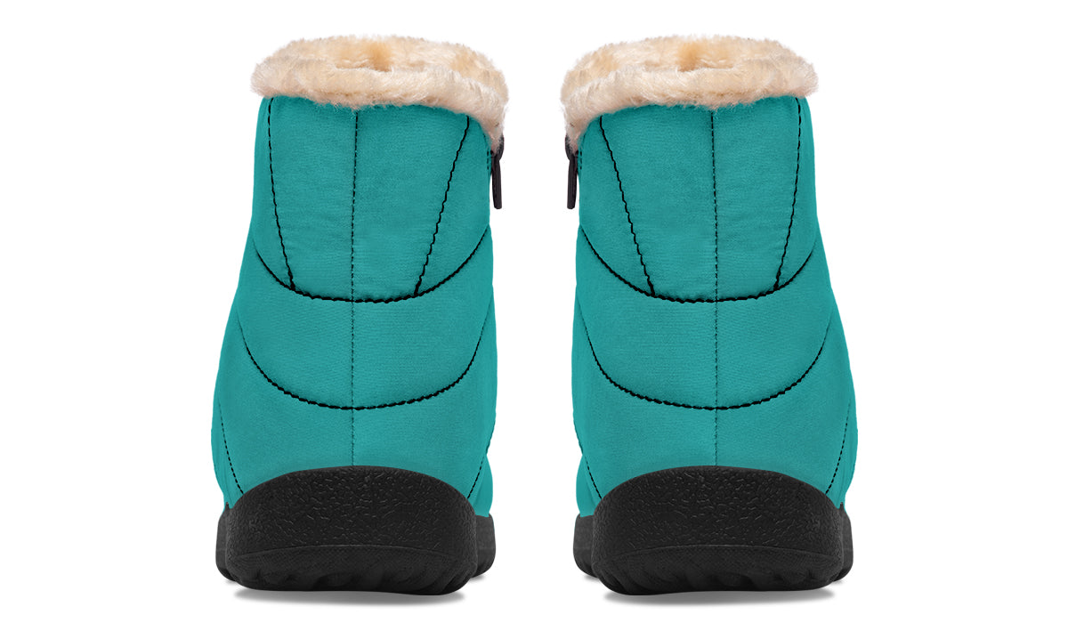 Pennyroyal Teal Faux Fur Ankle Boots