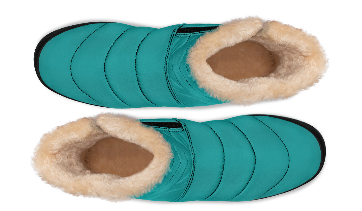 Pennyroyal Teal Faux Fur Ankle Boots