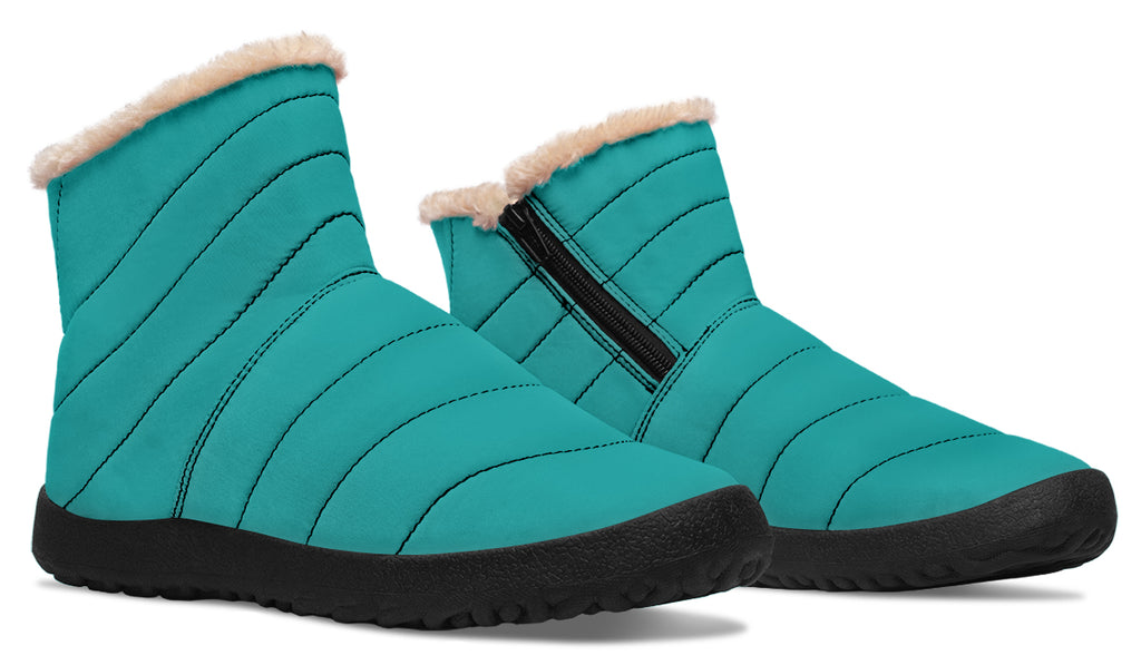 Pennyroyal Teal Faux Fur Ankle Boots