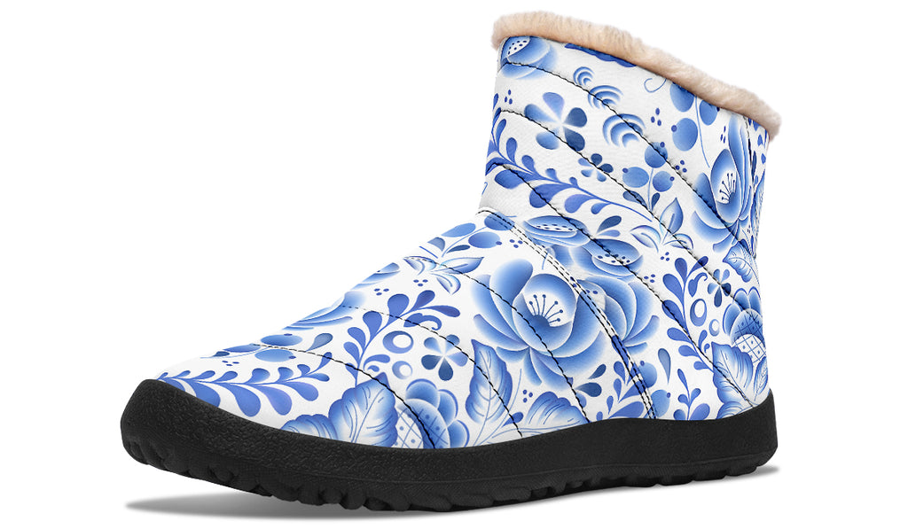 Porcelain Faux Fur Ankle Boots