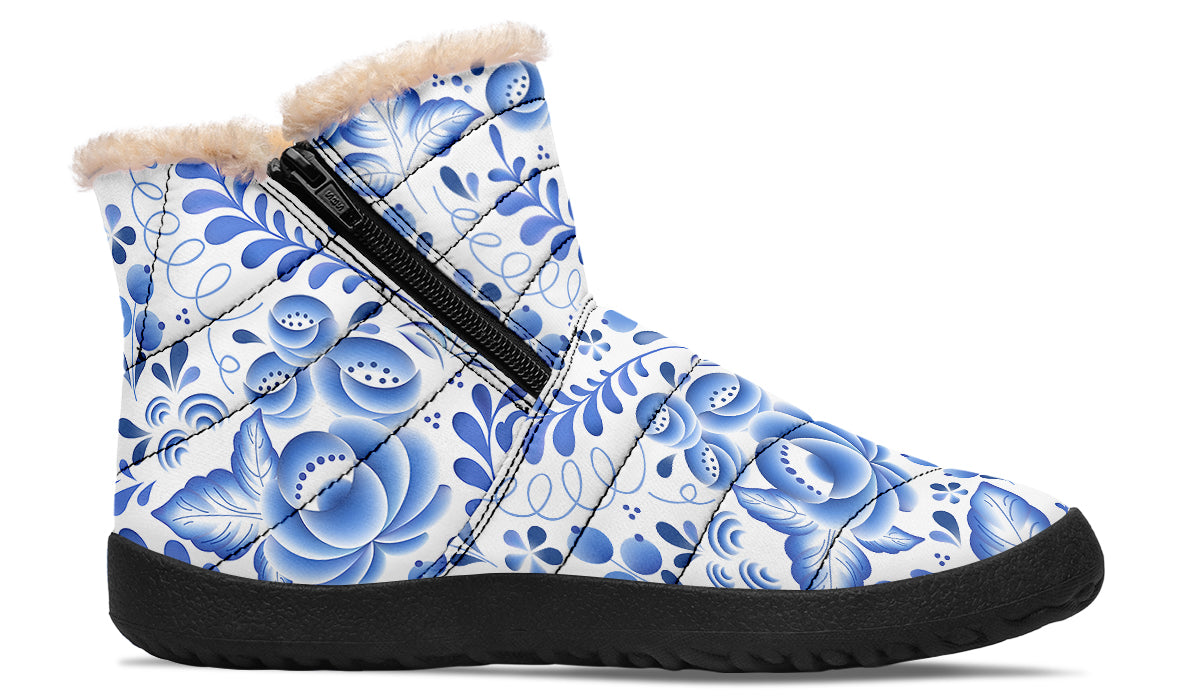 Porcelain Faux Fur Ankle Boots