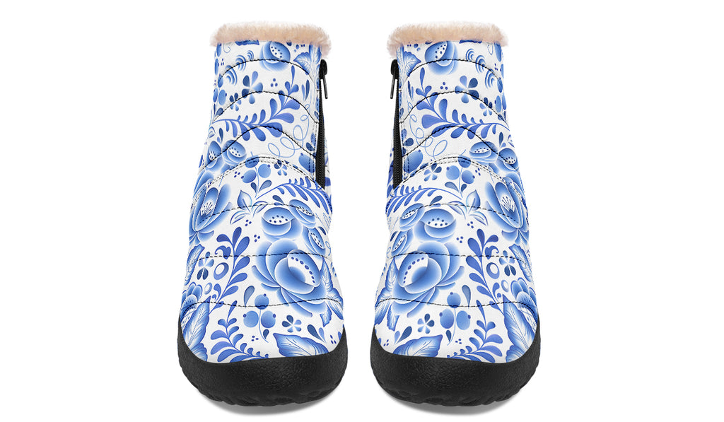 Porcelain Faux Fur Ankle Boots