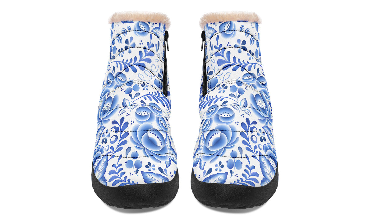 Porcelain Faux Fur Ankle Boots