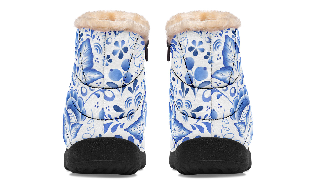 Porcelain Faux Fur Ankle Boots