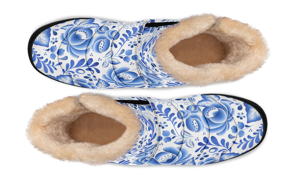 Porcelain Faux Fur Ankle Boots