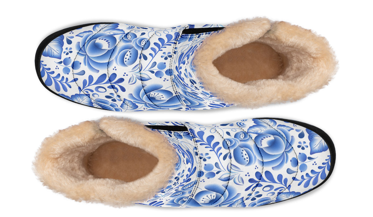 Porcelain Faux Fur Ankle Boots