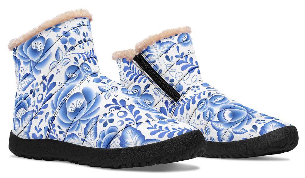 Porcelain Faux Fur Ankle Boots