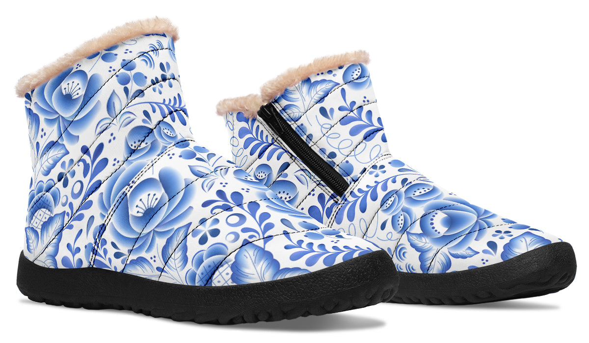 Porcelain Faux Fur Ankle Boots