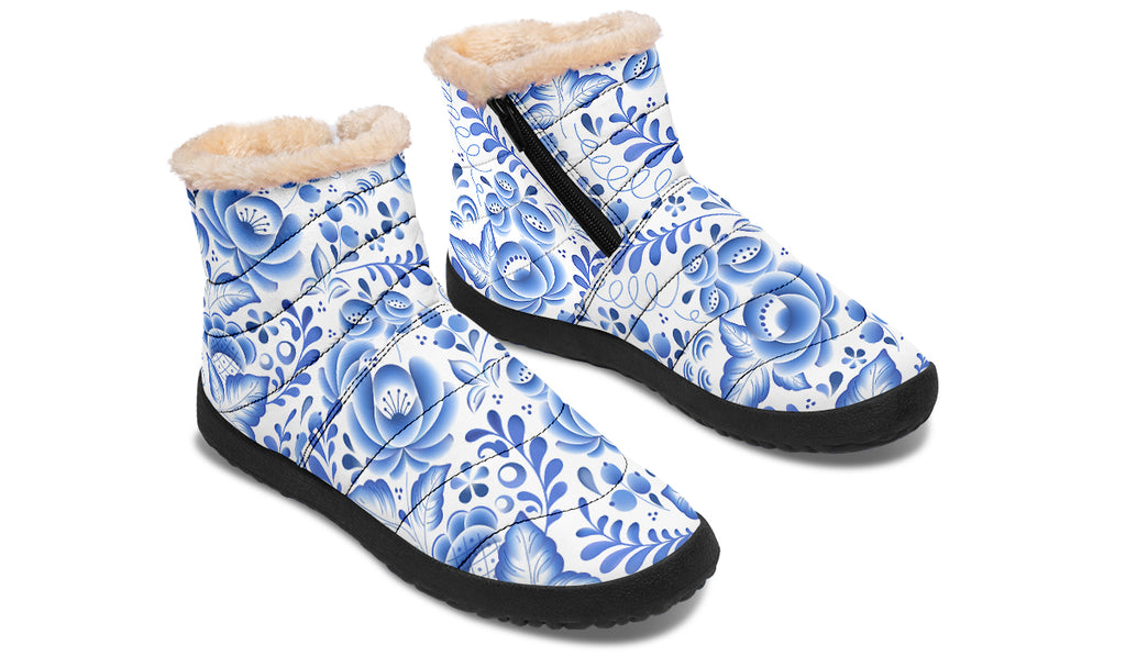 Porcelain Faux Fur Ankle Boots