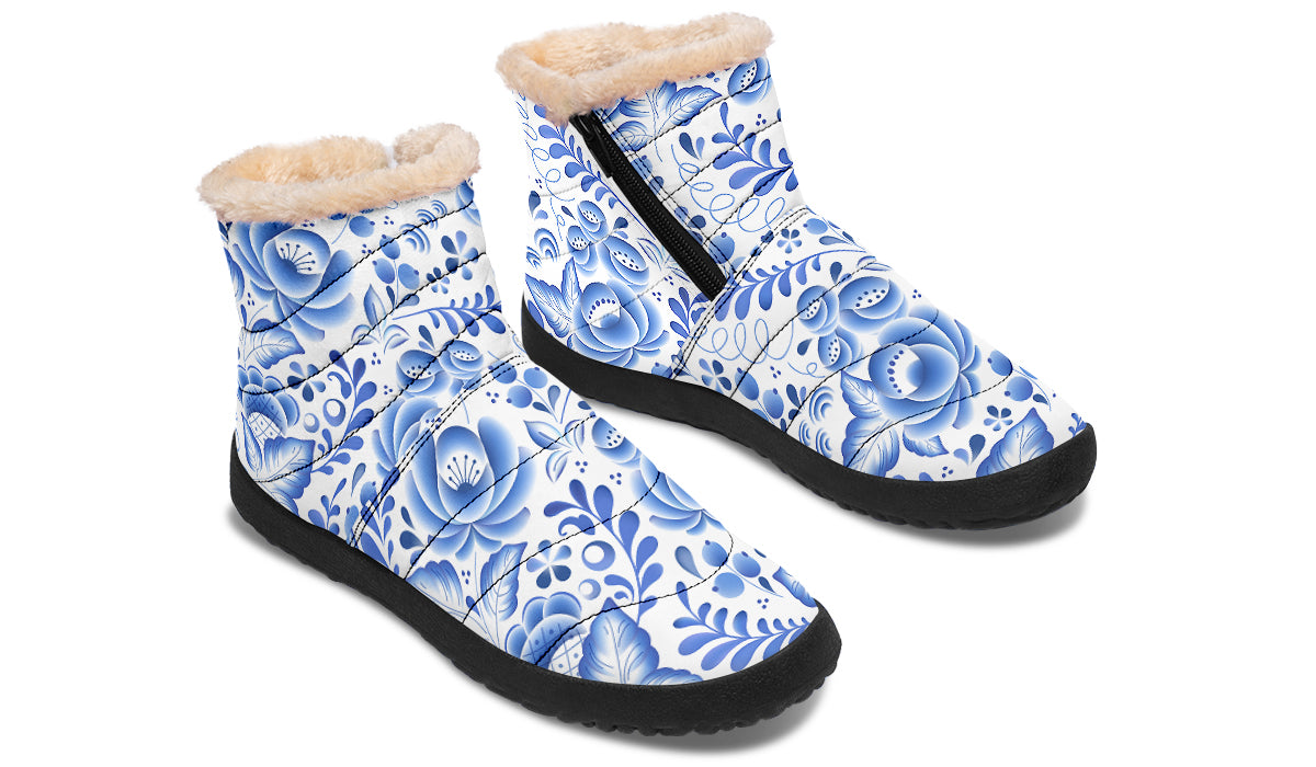 Porcelain Faux Fur Ankle Boots