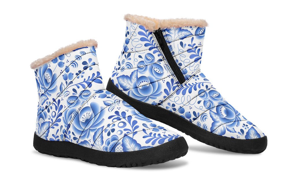 Porcelain Faux Fur Ankle Boots
