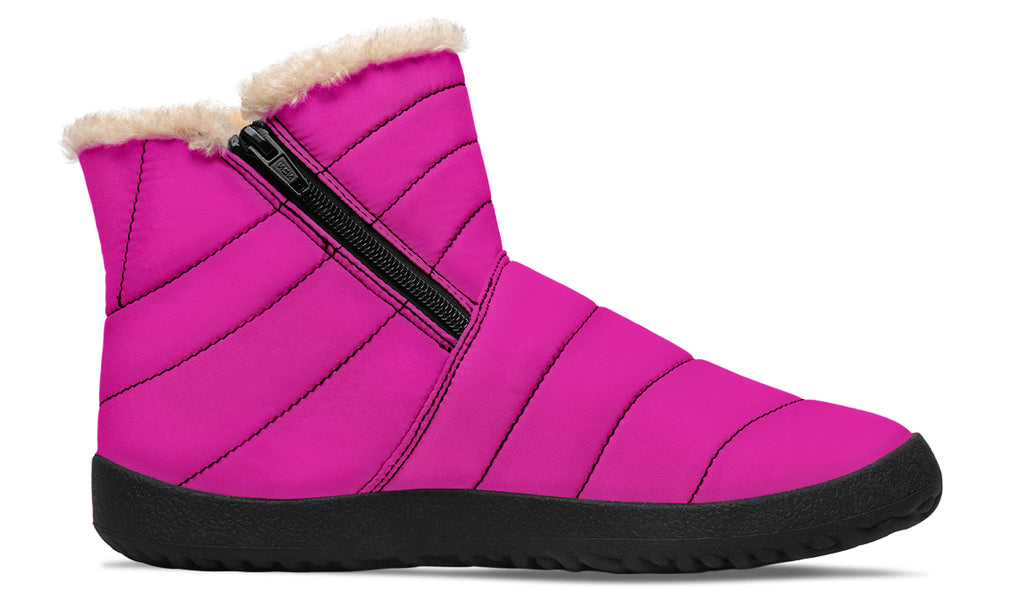 Pretty In Pink Faux Fur Ankle Boots