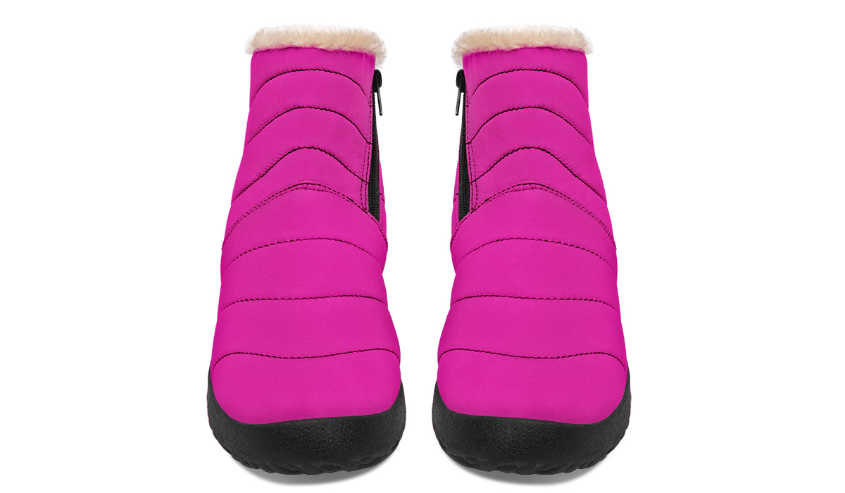 Pretty In Pink Faux Fur Ankle Boots