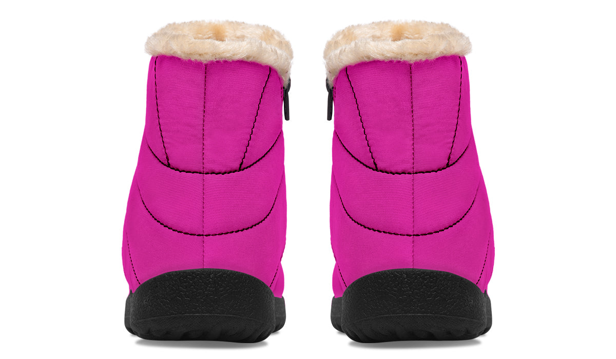 Pretty In Pink Faux Fur Ankle Boots