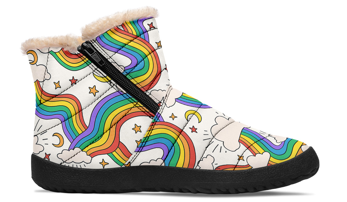 Rainbow Dreams Faux Fur Ankle Boots