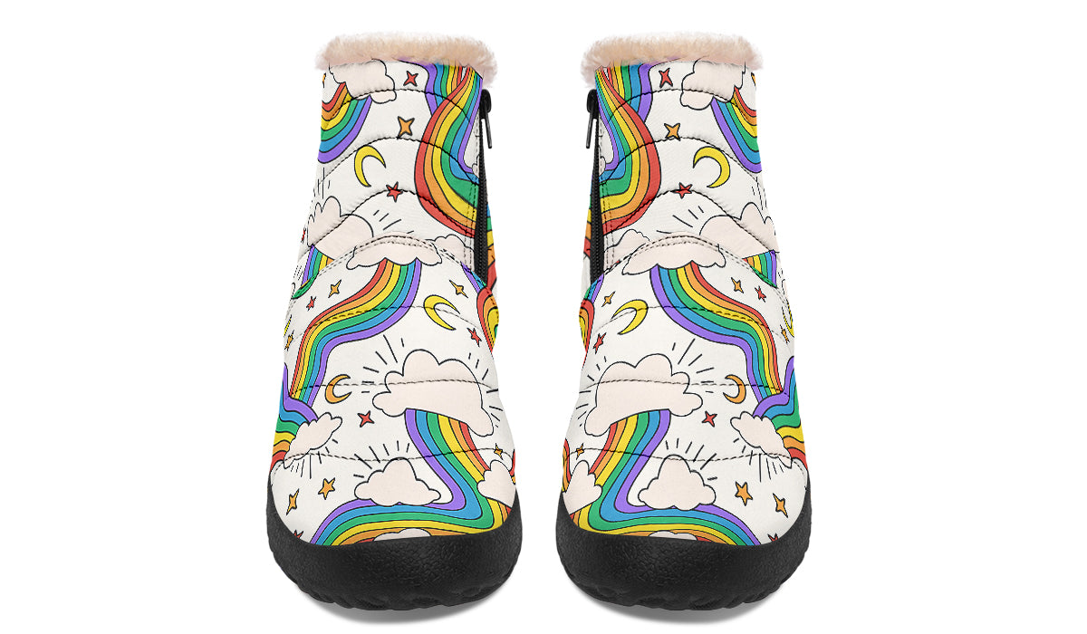 Rainbow Dreams Faux Fur Ankle Boots