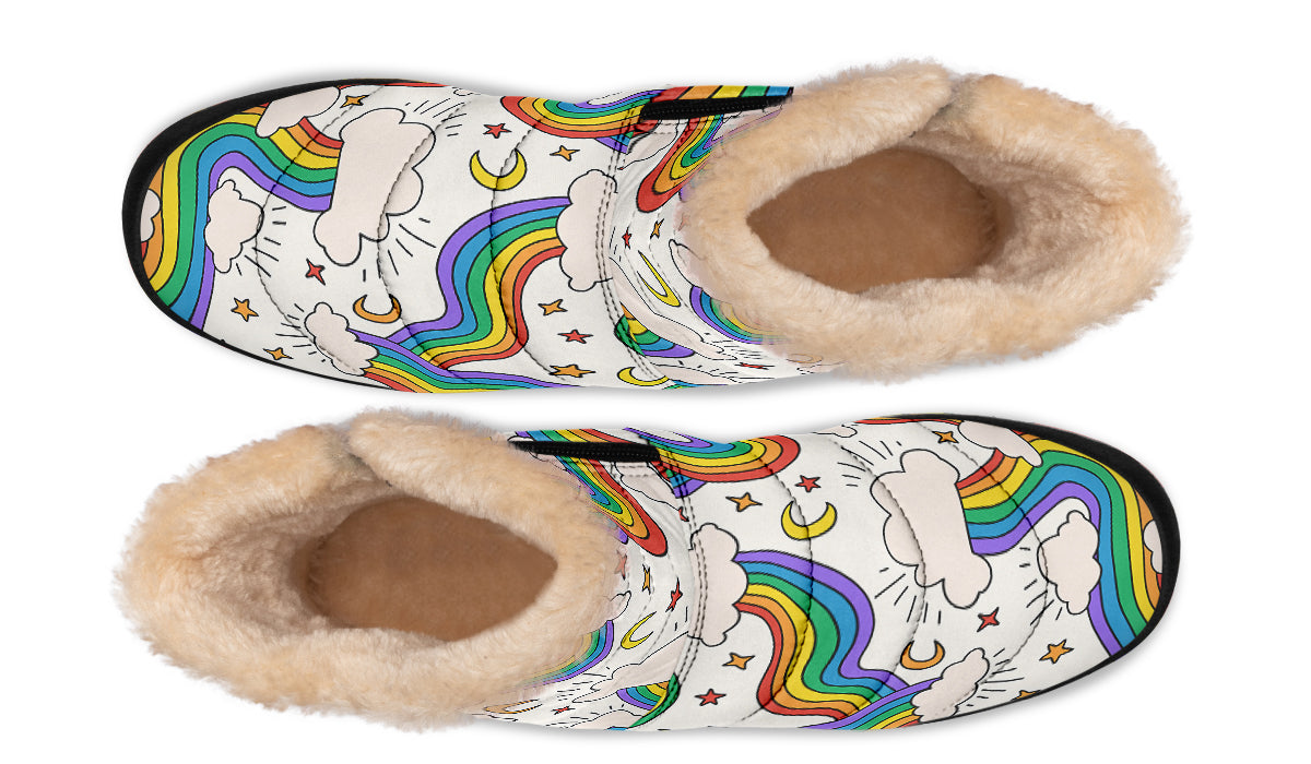 Rainbow Dreams Faux Fur Ankle Boots