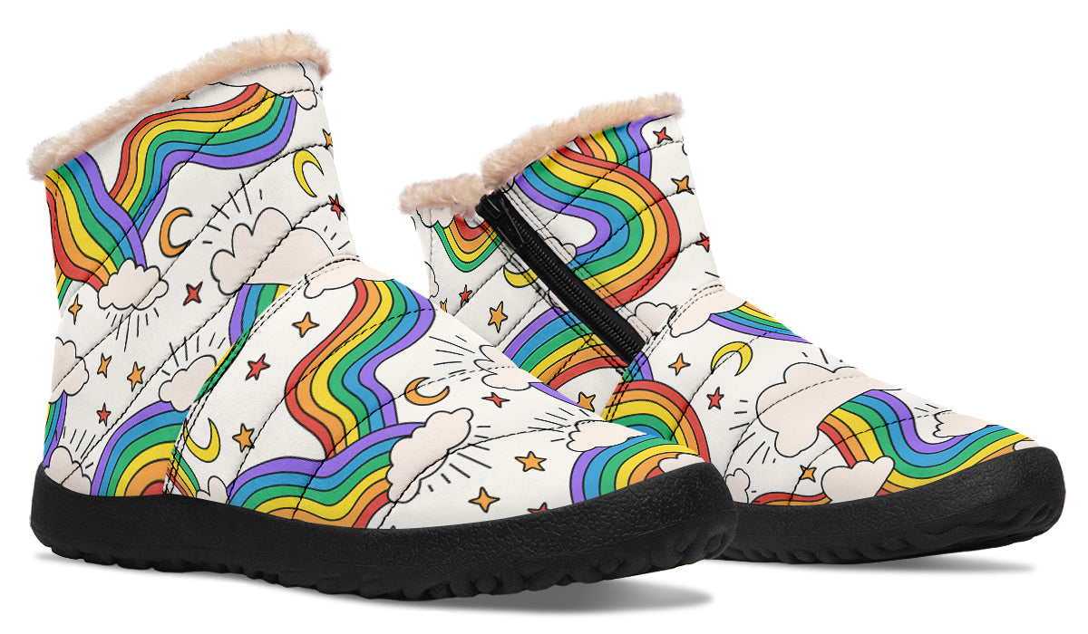 Rainbow Dreams Faux Fur Ankle Boots