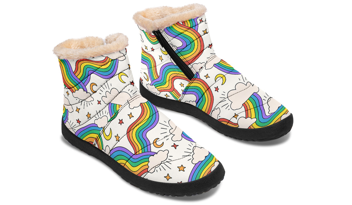 Rainbow Dreams Faux Fur Ankle Boots