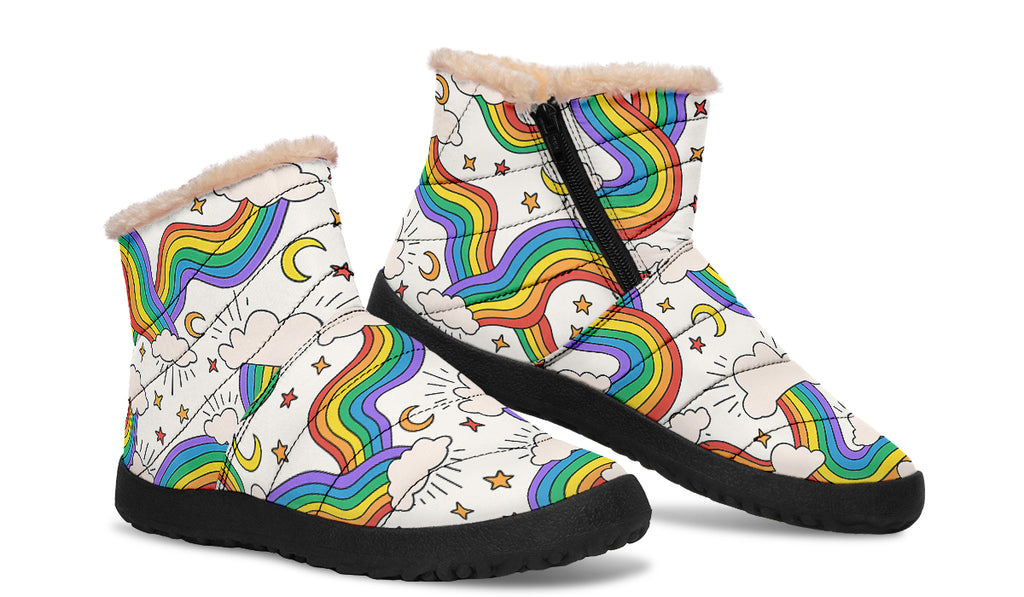 Rainbow Dreams Faux Fur Ankle Boots
