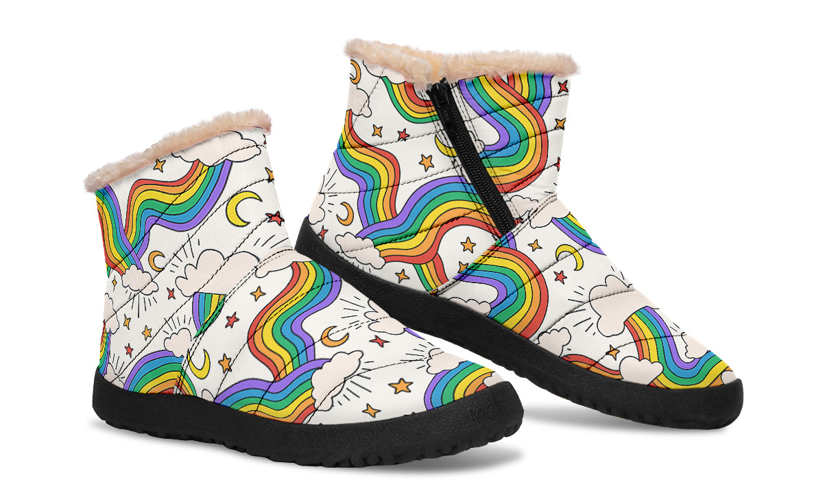 Rainbow Dreams Faux Fur Ankle Boots
