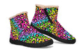 Rainbow Leopard Faux Fur Ankle Boots