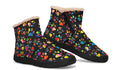 Rainbow Paw Prints Faux Fur Ankle Boots