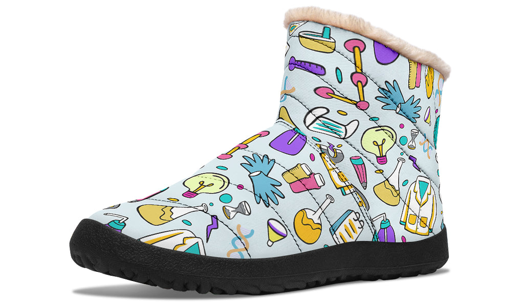 STEM Blue Faux Fur Ankle Boots
