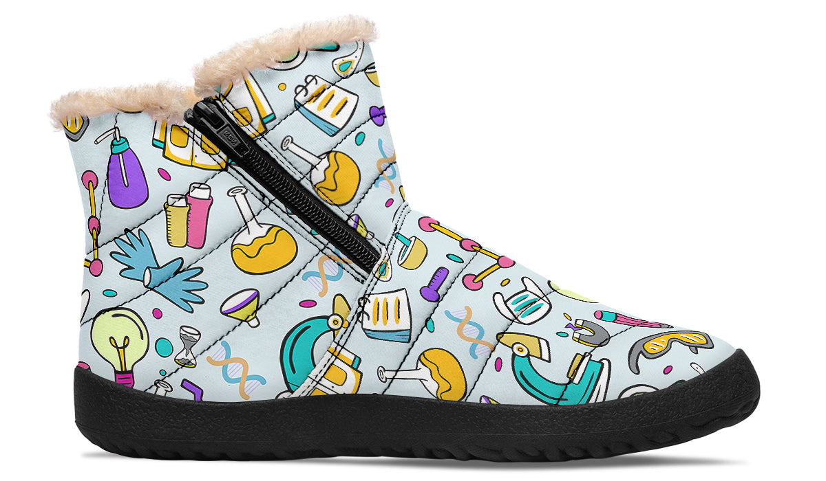 STEM Blue Faux Fur Ankle Boots