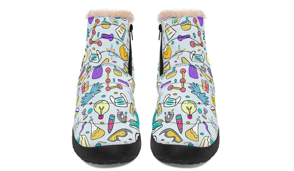 STEM Blue Faux Fur Ankle Boots