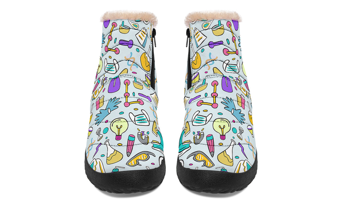 STEM Blue Faux Fur Ankle Boots