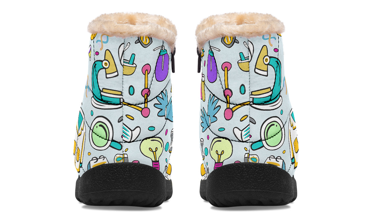 STEM Blue Faux Fur Ankle Boots