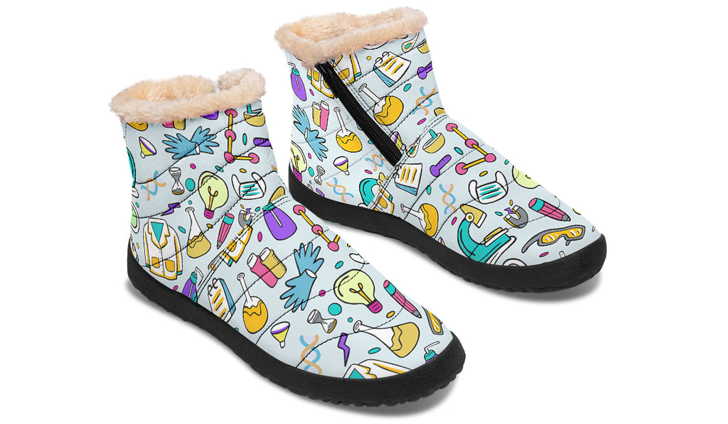 STEM Blue Faux Fur Ankle Boots
