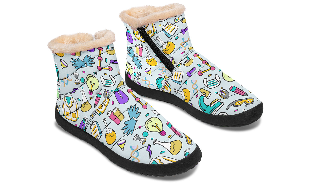 STEM Blue Faux Fur Ankle Boots