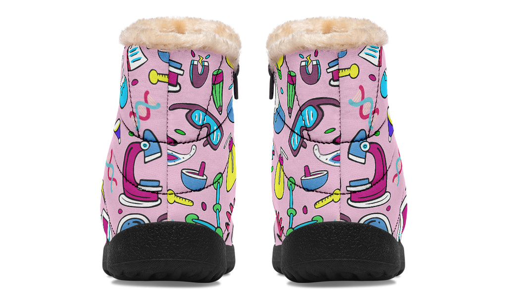 STEM Pink Faux Fur Ankle Boots