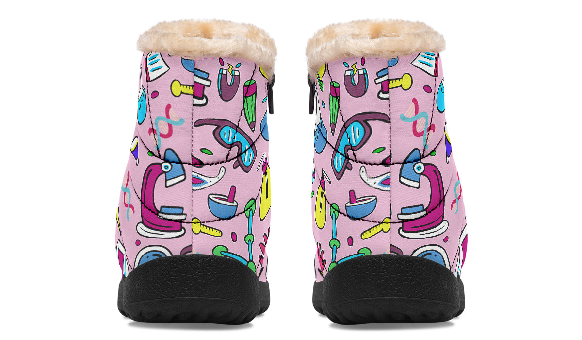 STEM Pink Faux Fur Ankle Boots
