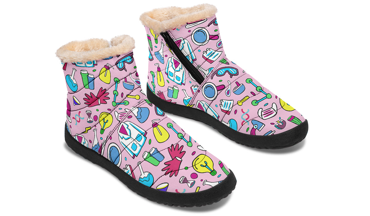 STEM Pink Faux Fur Ankle Boots
