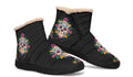 Sugar Skull Faux Fur Ankle Boots