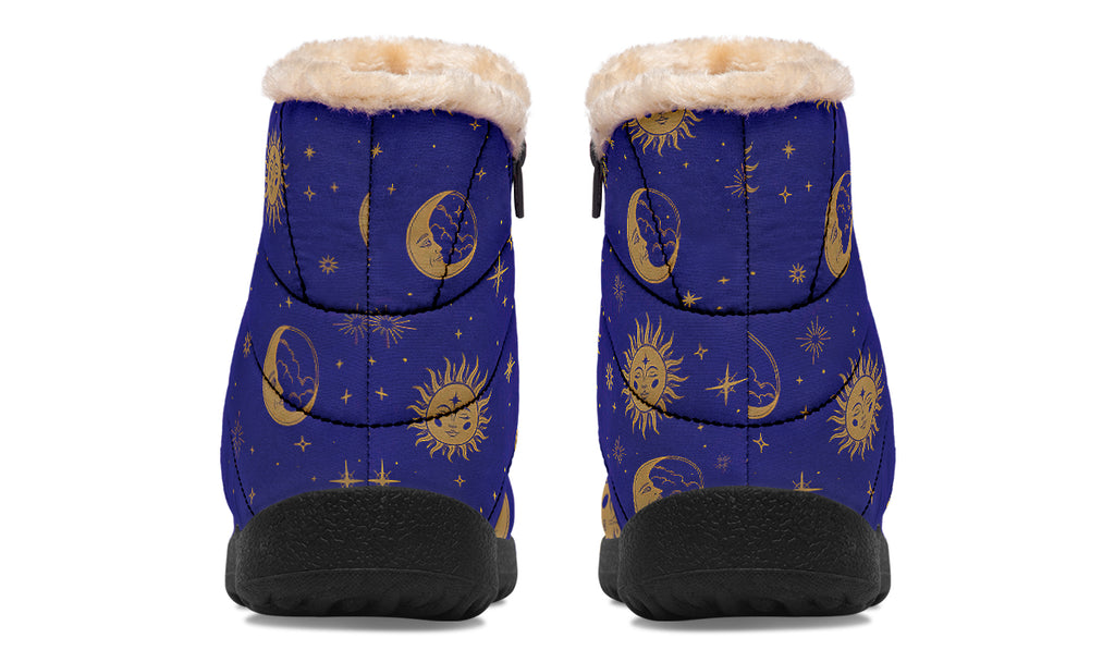Sun Moon And Stars Faux Fur Ankle Boots