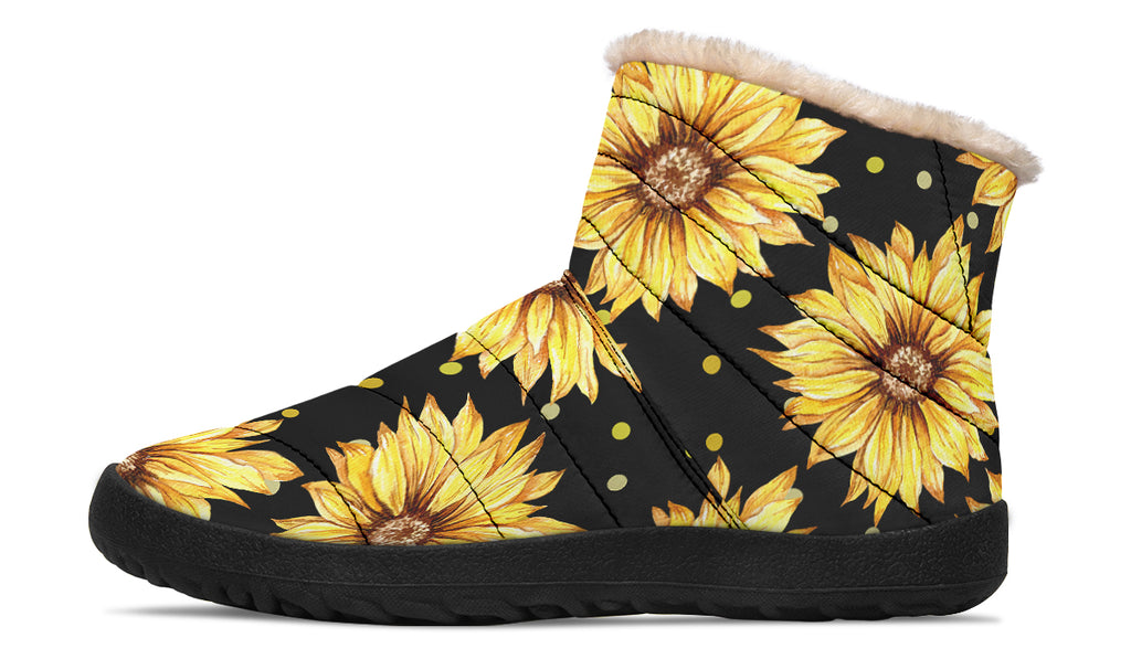 Sunflowers Faux Fur Ankle Boots