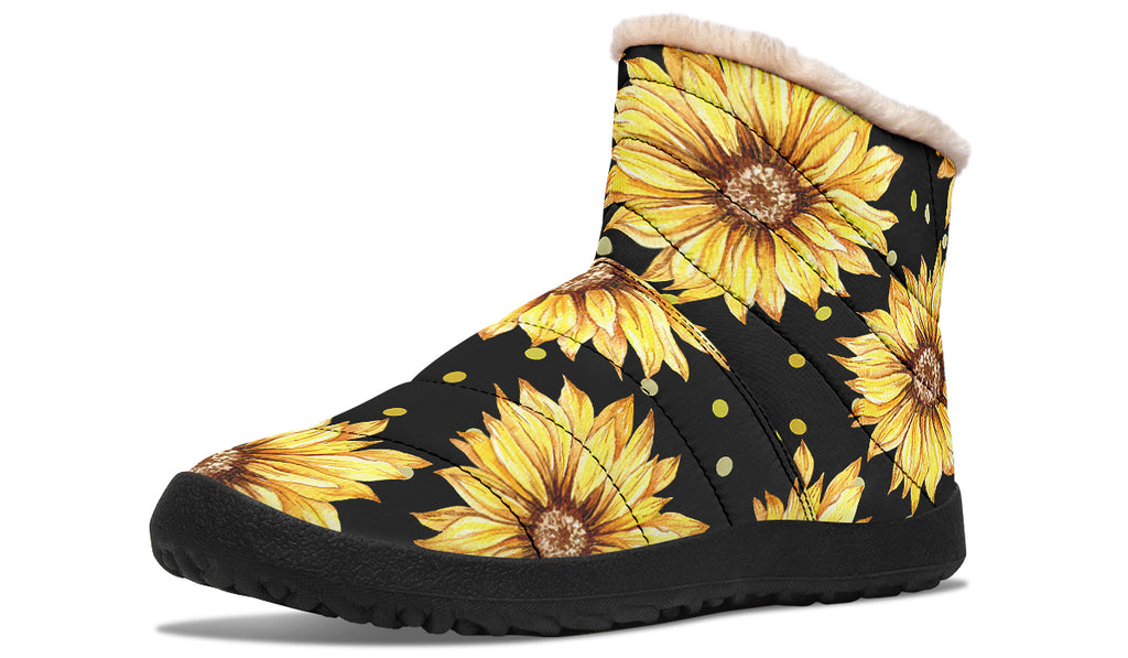 Sunflowers Faux Fur Ankle Boots
