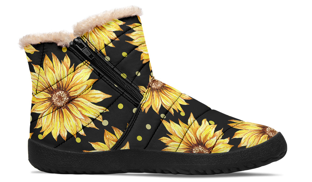 Sunflowers Faux Fur Ankle Boots