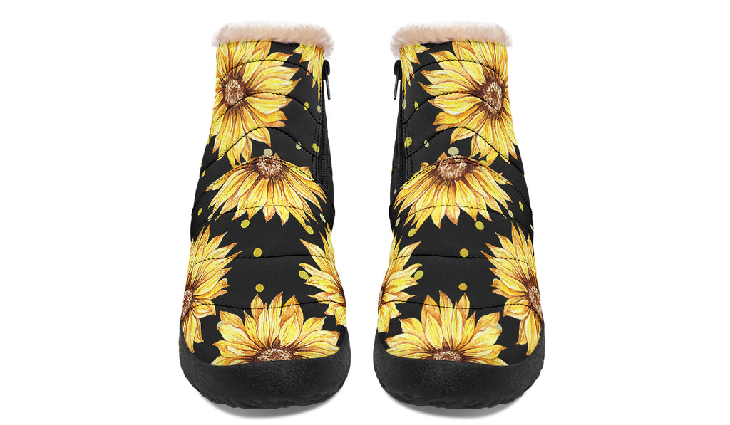 Sunflowers Faux Fur Ankle Boots