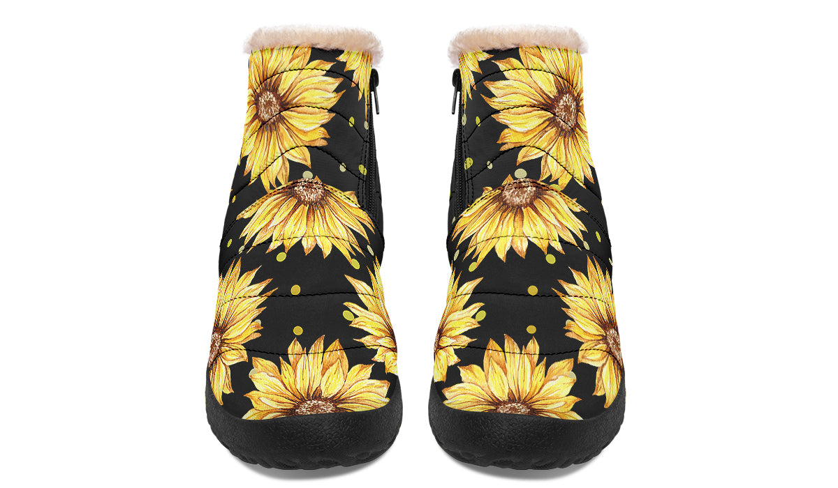 Sunflowers Faux Fur Ankle Boots