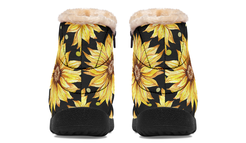 Sunflowers Faux Fur Ankle Boots