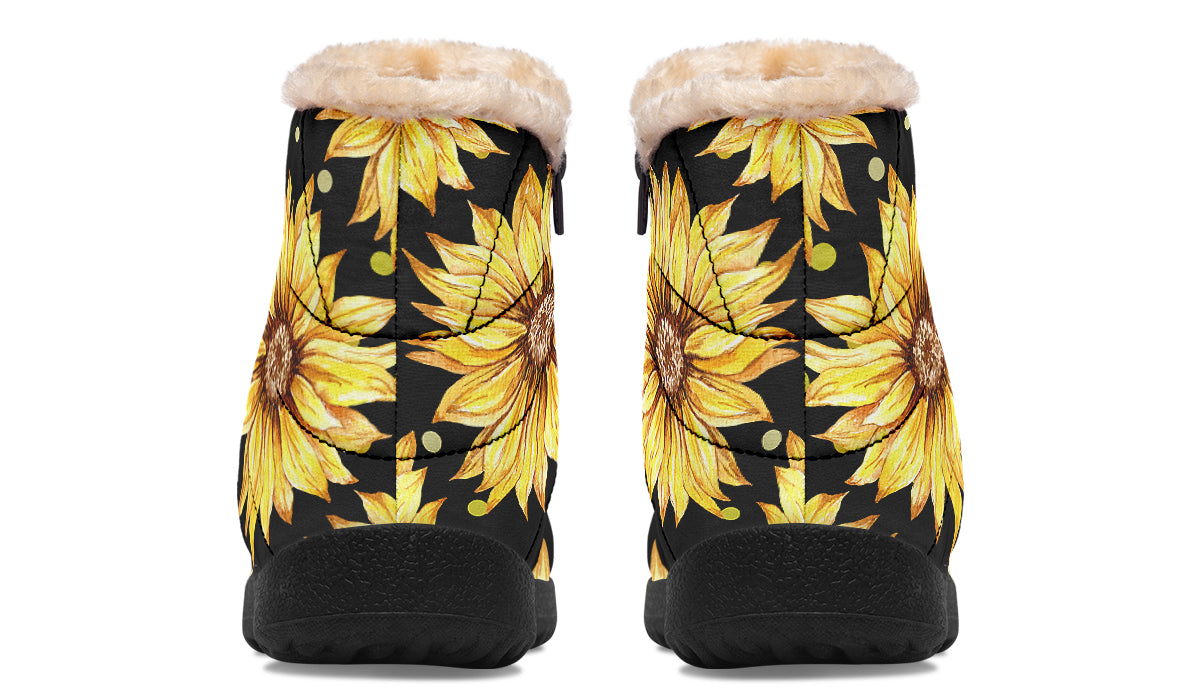 Sunflowers Faux Fur Ankle Boots
