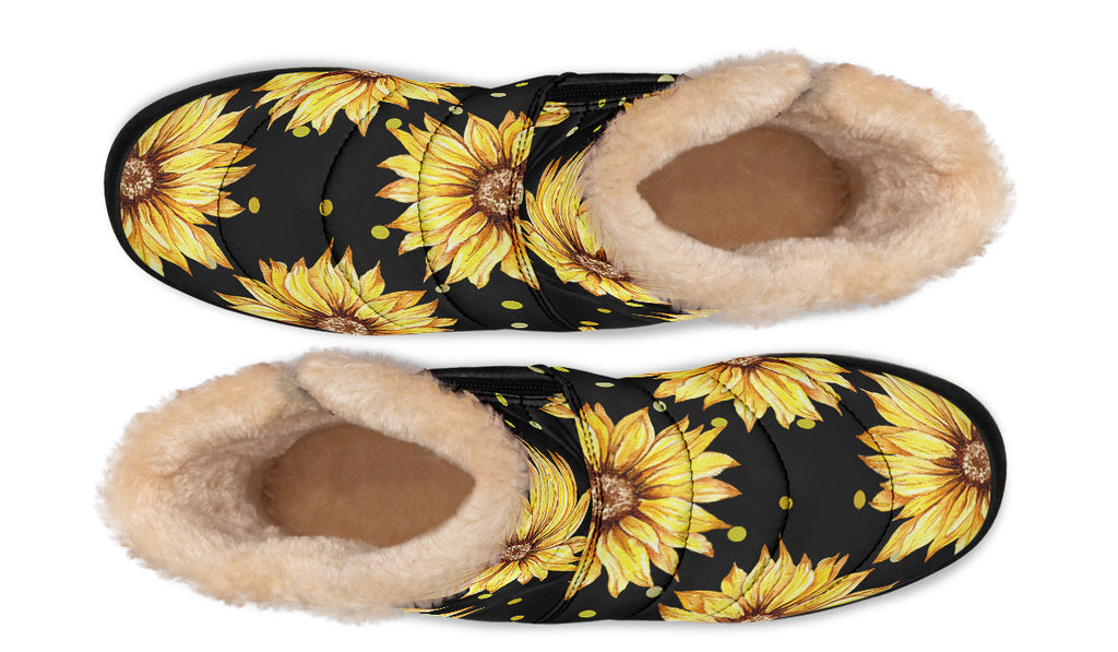 Sunflowers Faux Fur Ankle Boots
