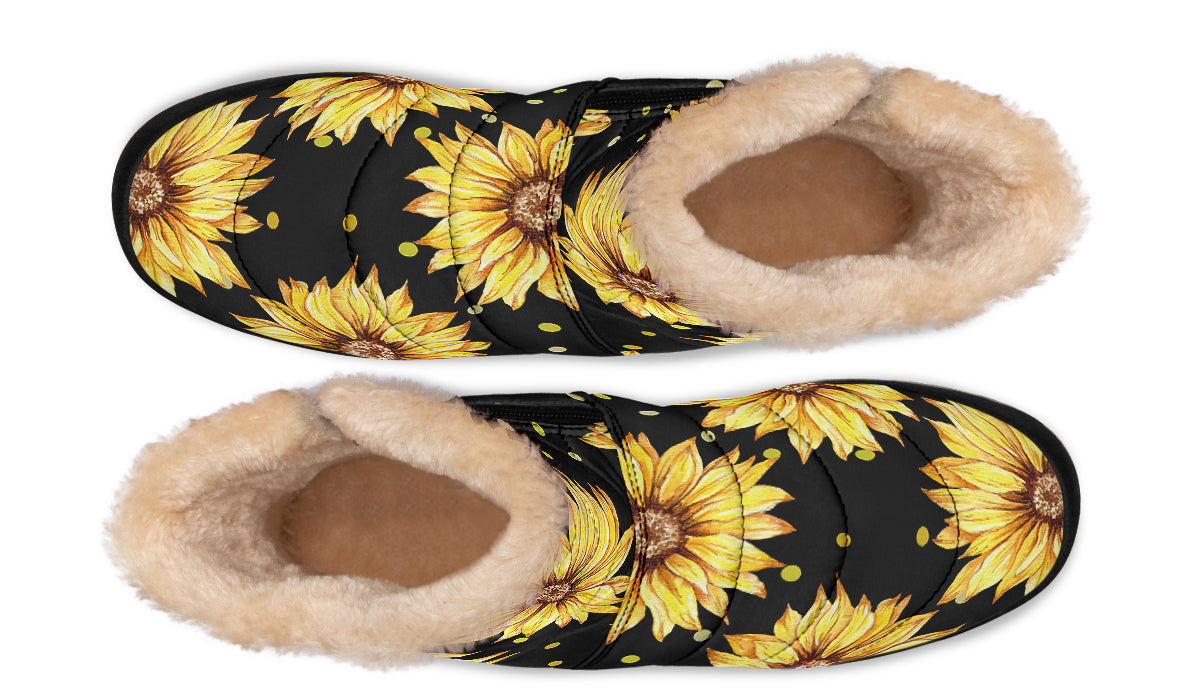 Sunflowers Faux Fur Ankle Boots