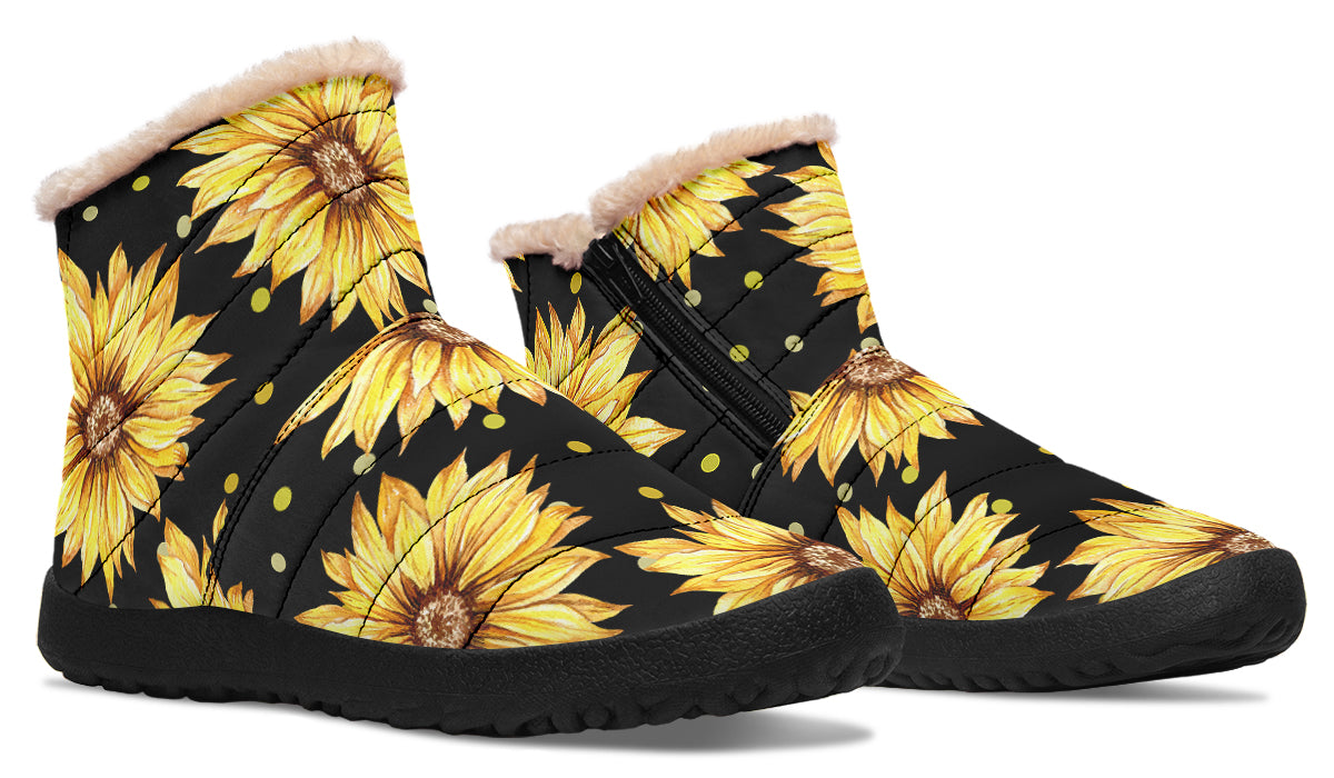 Sunflowers Faux Fur Ankle Boots